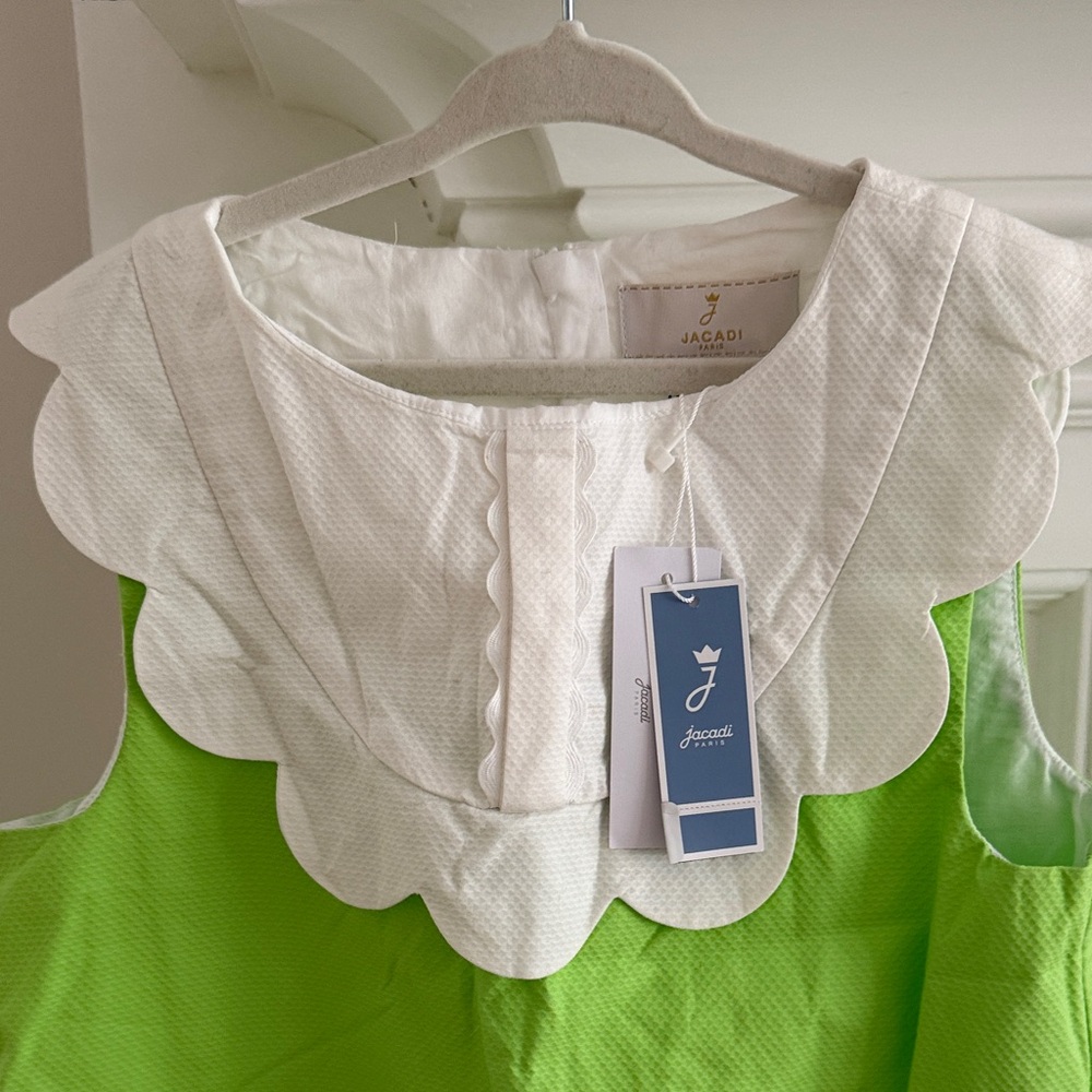Jacadi NWT Green and White Kids Dress - Picture 2 of 3